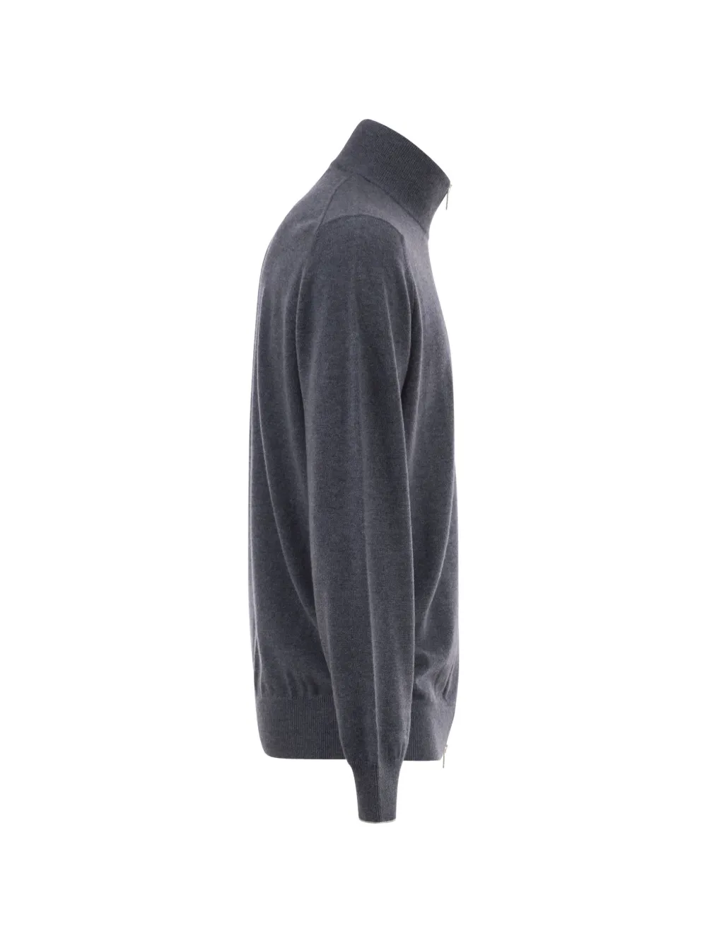 Brunello Cucinelli Vest met hoge hals en rits Grijs