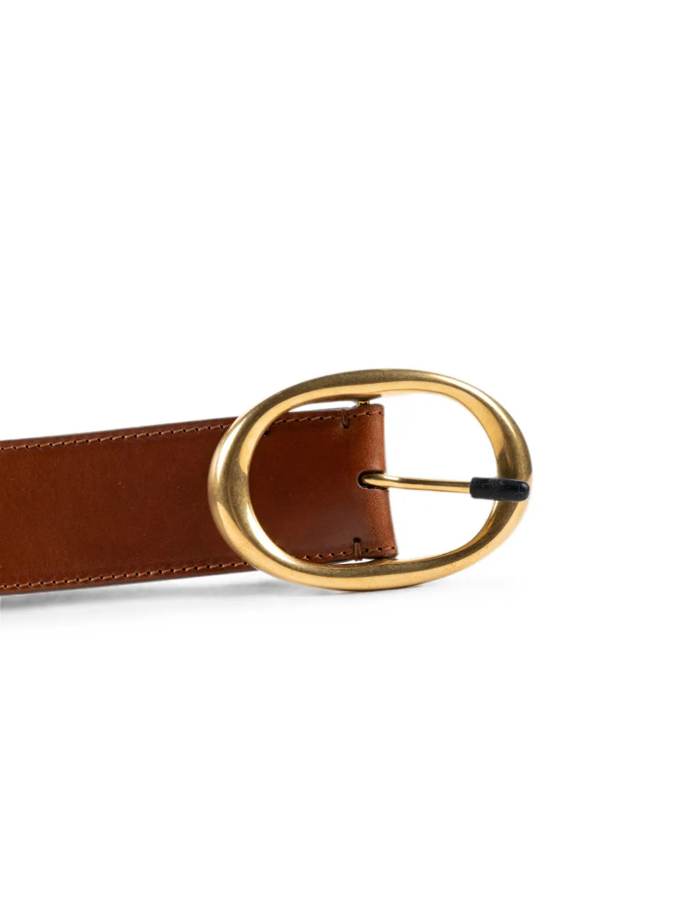  Twp Oval-buckle Leather Belt - Marrón 