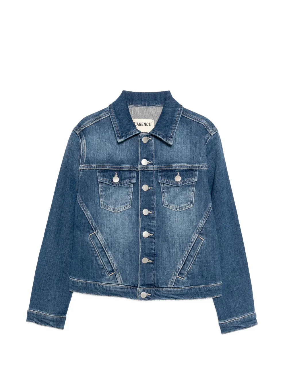 L'agence Faded-effect Denim Jacket In 블루