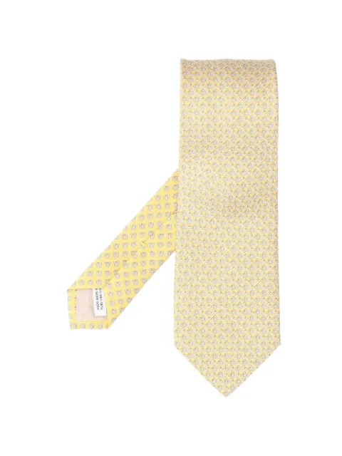 Ferragamo Gancini square print silk tie
