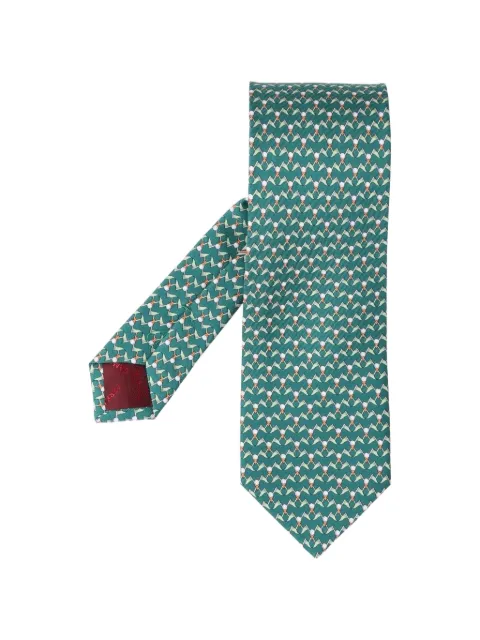 Ferragamo Club print silk tie