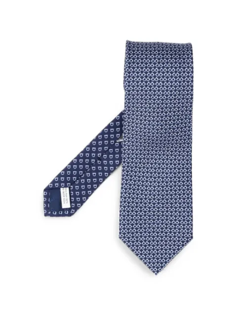 Ferragamo Gancini square print silk tie