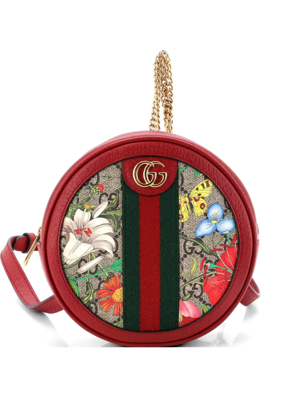 Gucci Pre-Owned Zaino Ophidia mini in tela cerata GG con stampa Flora - Multicolore