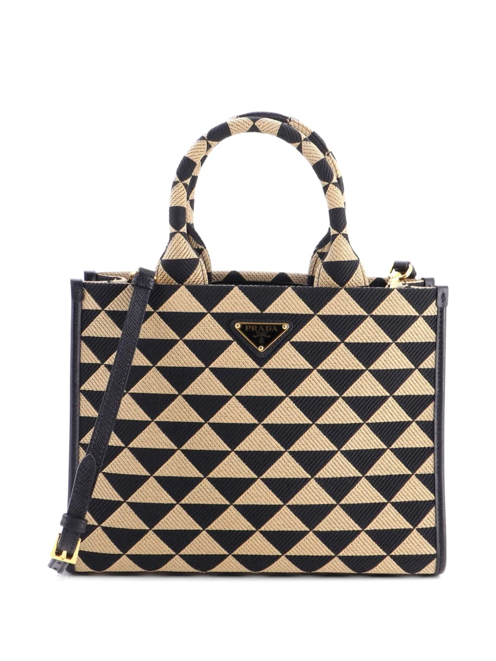 Prada Pre-Owned Symbole Shopper Jacquard Small tote bag - Marrone