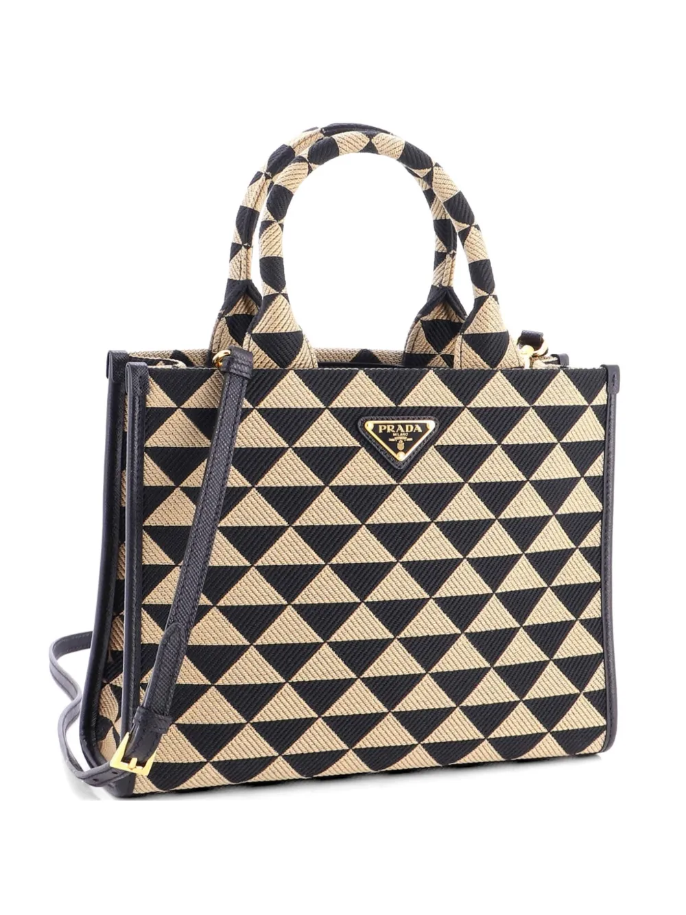 Prada Pre-Owned Symbole Shopper Jacquard Small tote bag - Marrone