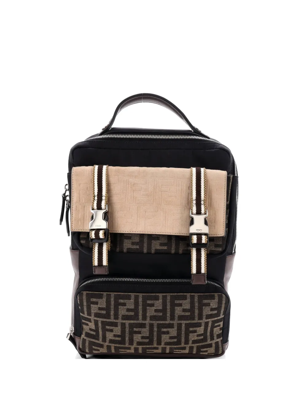 Fendi Pre-Owned Zaino con tasche - Marrone