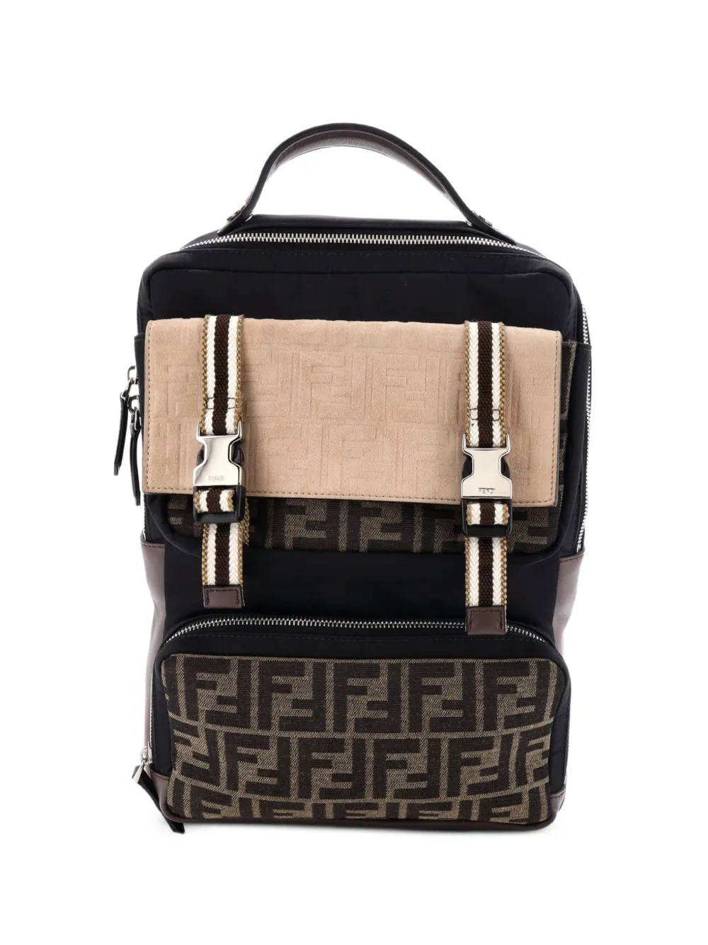 Fendi Pre-Owned Zaino con tasche - Marrone