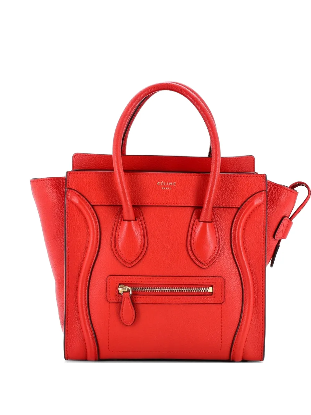 Celine Pre-Owned Luggage Bag Grainy Leather Micro tote bag - Red