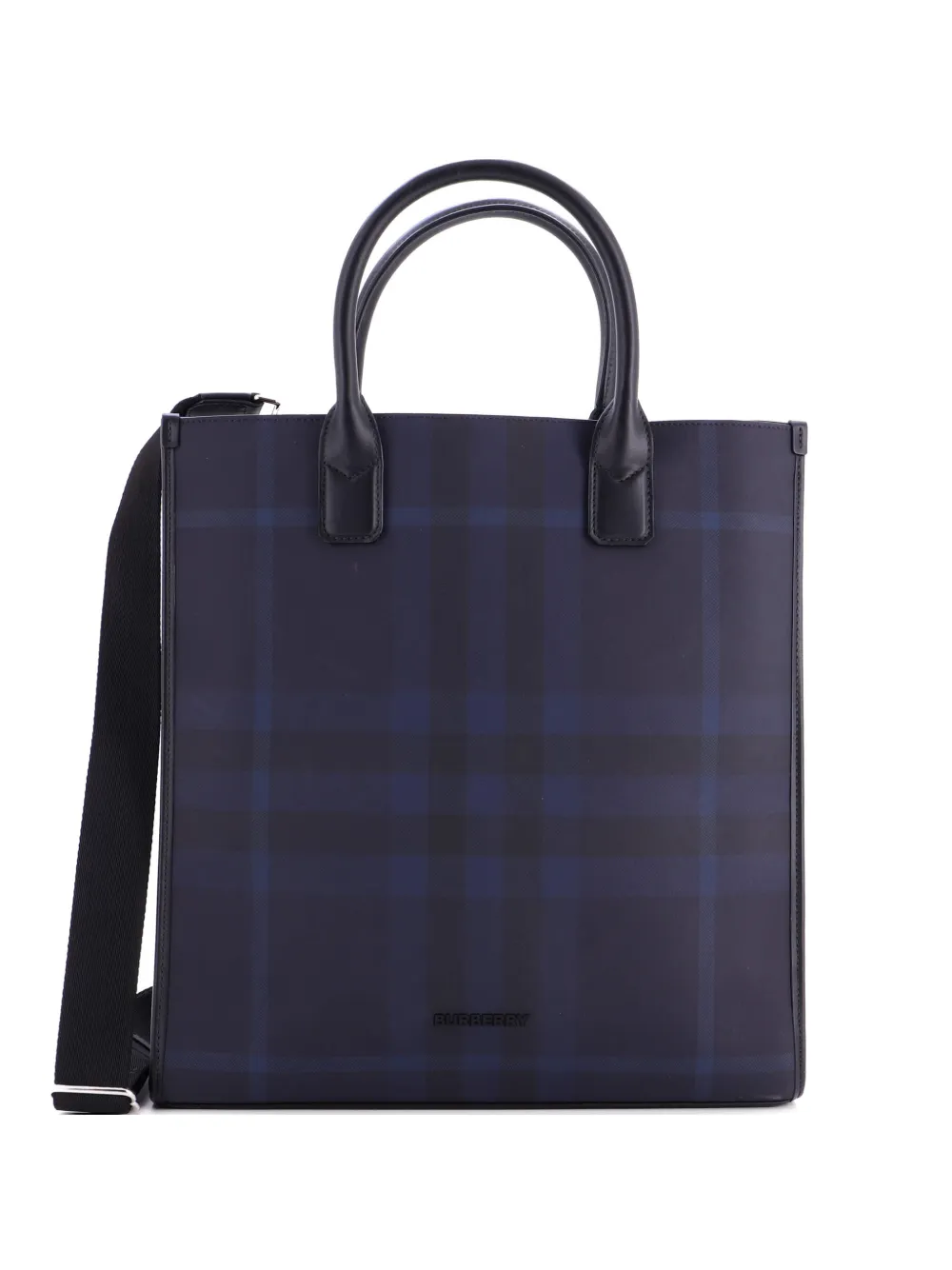 Burberry Pre-Owned Convertible London Check Coated Canvas with Leather Medium tote bag - Blue