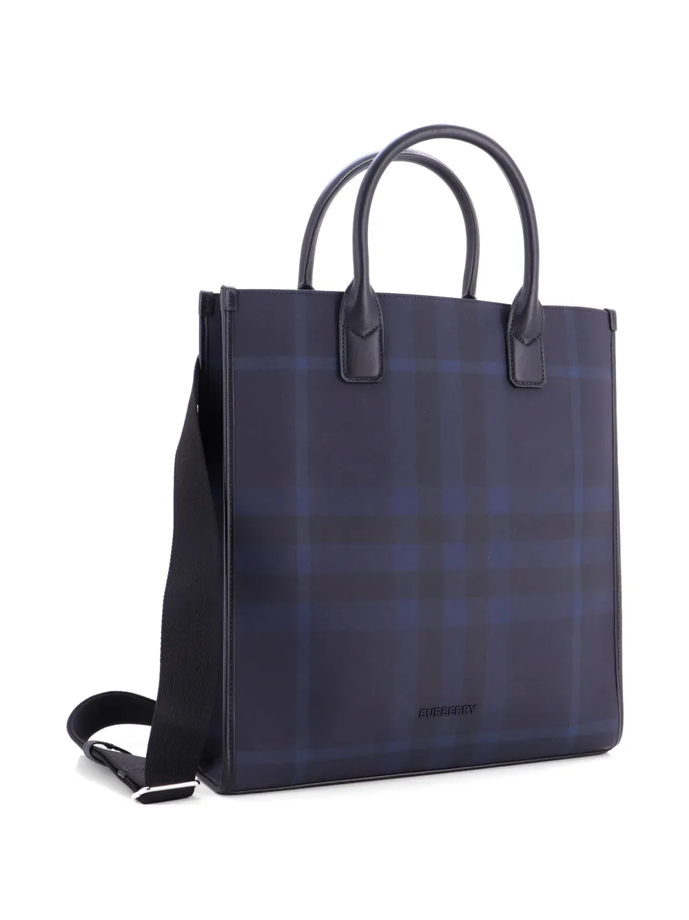 Burberrys ボストンバッグ ノバチェック　NAVY濃紺 Burberry Pre-Owned Convertible London Check Coated Canvas With