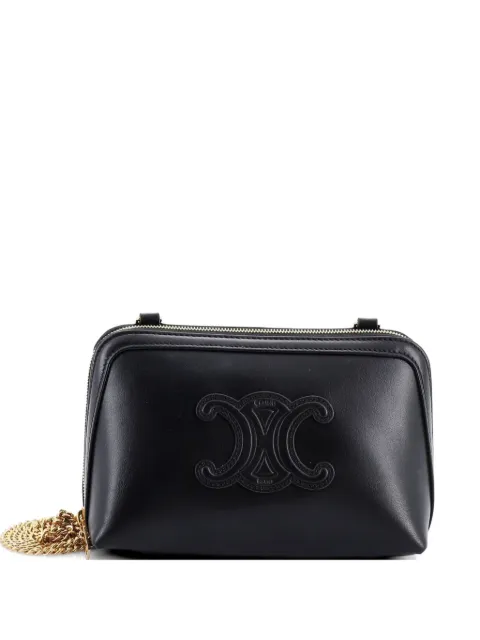 Celine Pre-Owned Cuir Triomphe Zip Around Chain Clutch Leather crossbody bag