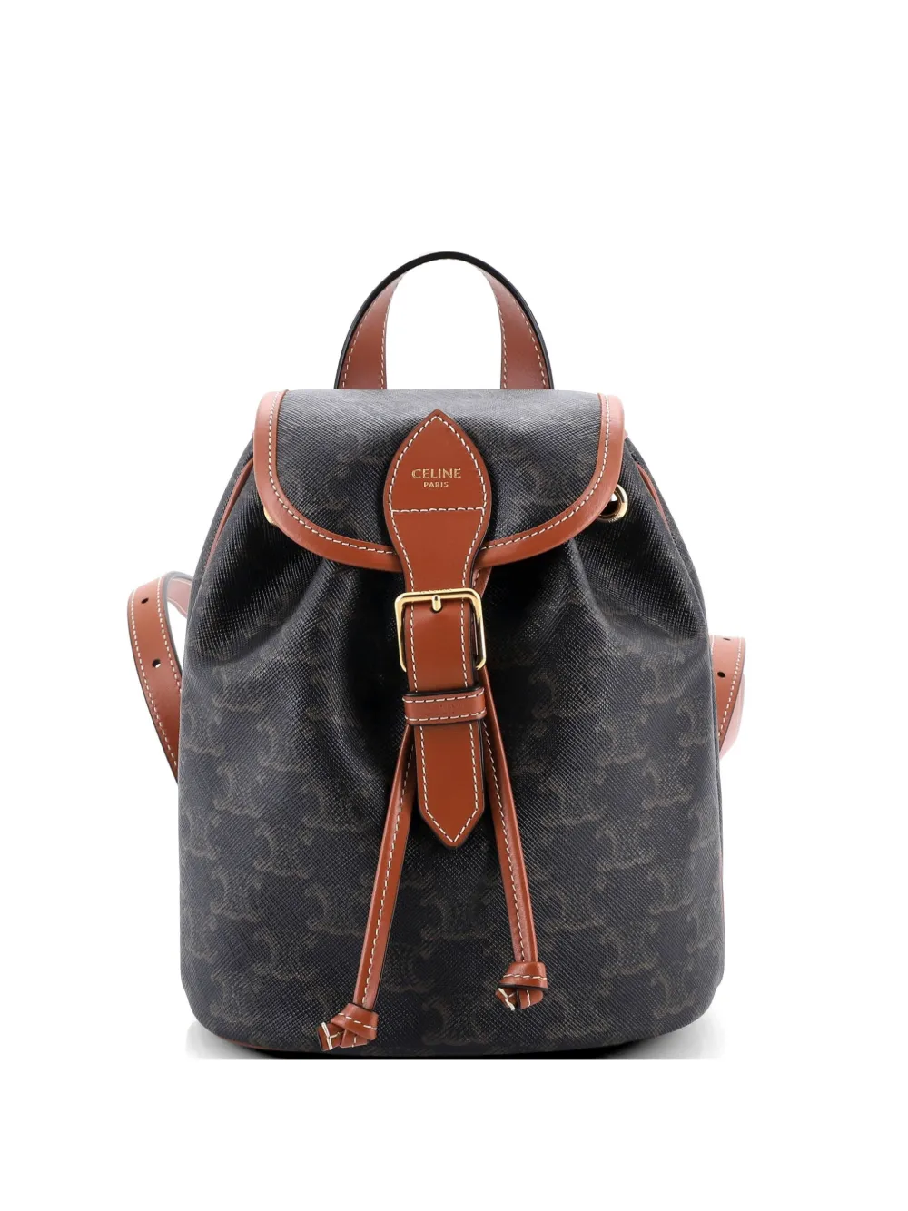 Celine Pre-Owned Folco Triomphe Coated Canvas Mini backpack - Brown