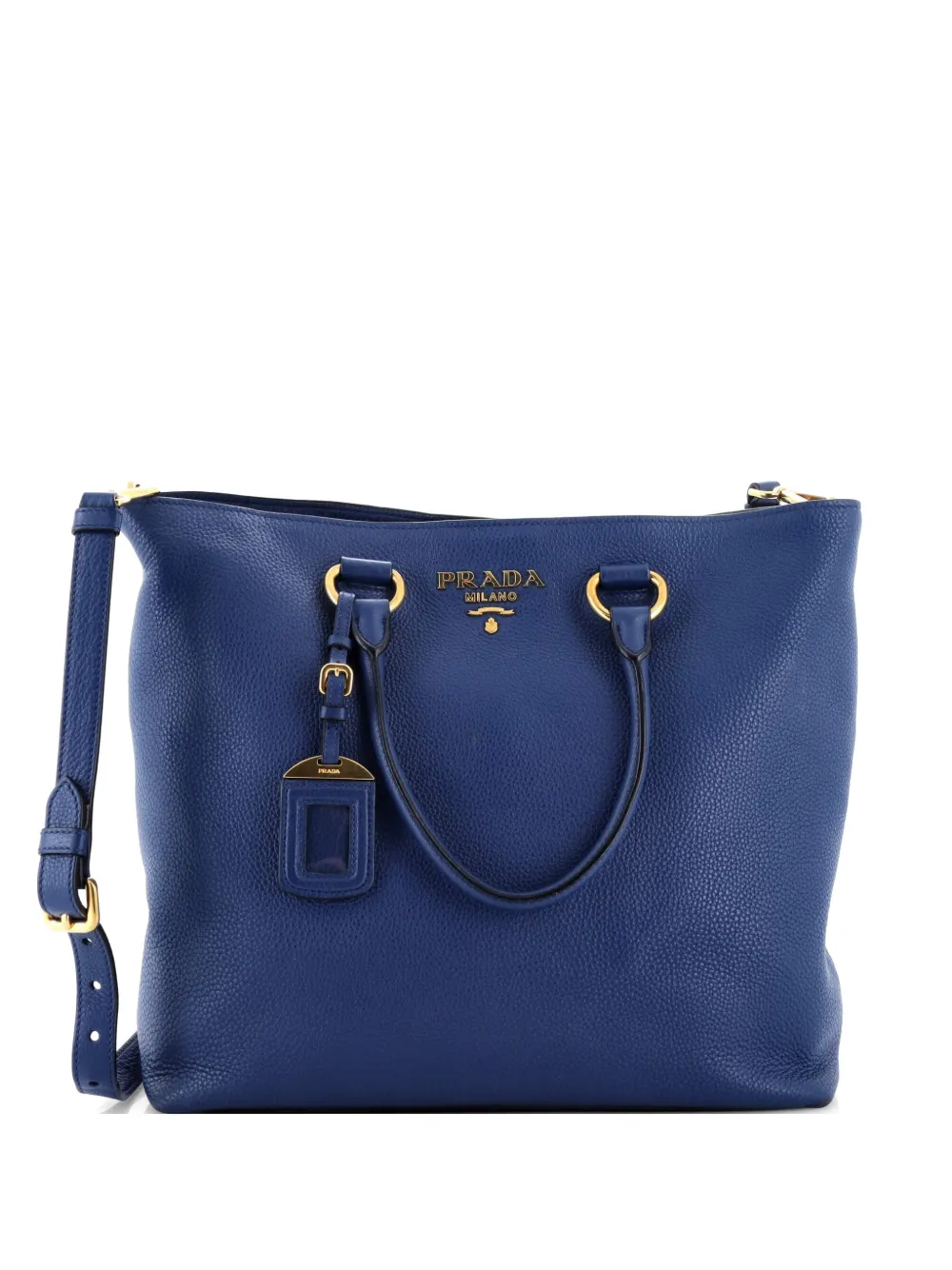 Prada Pre-Owned Borsa tote Convertible Shopper Vitello Daino grande - Blu