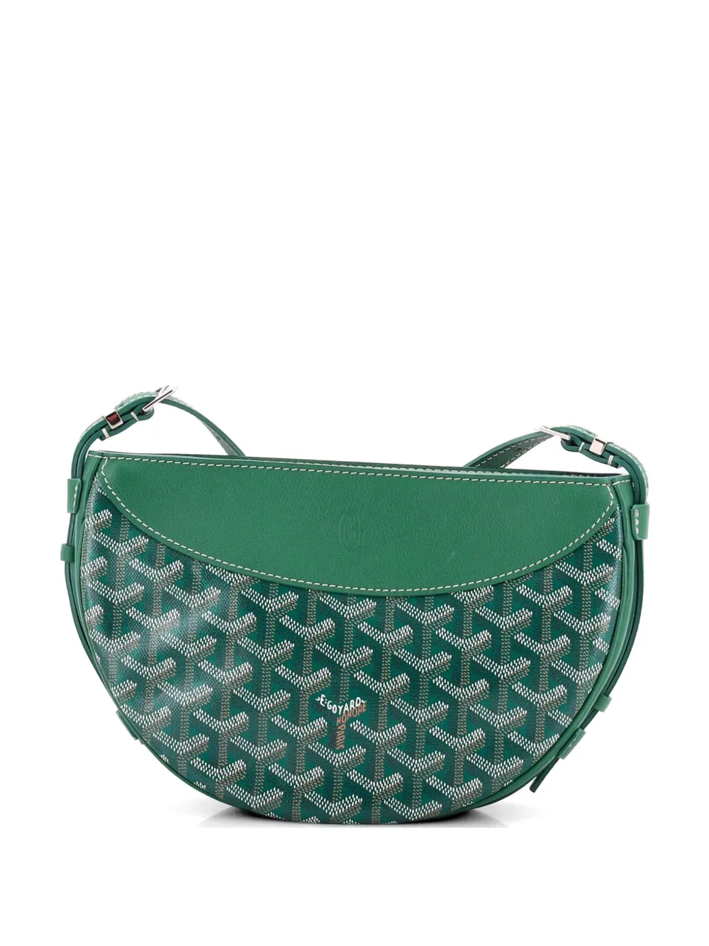 Goyard Pre-Owned Hirondelle Coated Canvas and Leather shoulder bag - Grün
