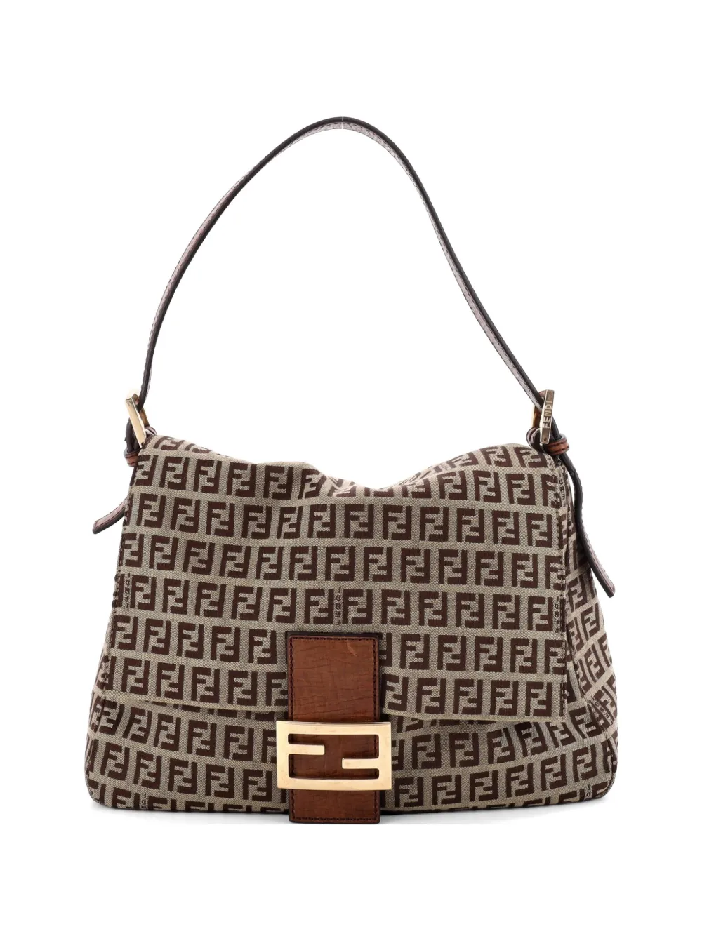Fendi Pre-Owned Borsa a spalla Mama Forever in tela con motivo Zucchino - Marrone