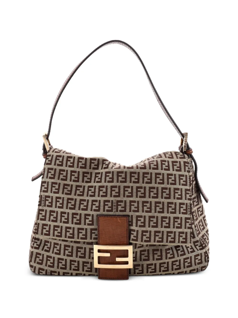 Fendi Pre-Owned Borsa a spalla Mama Forever in tela con motivo Zucchino - Marrone