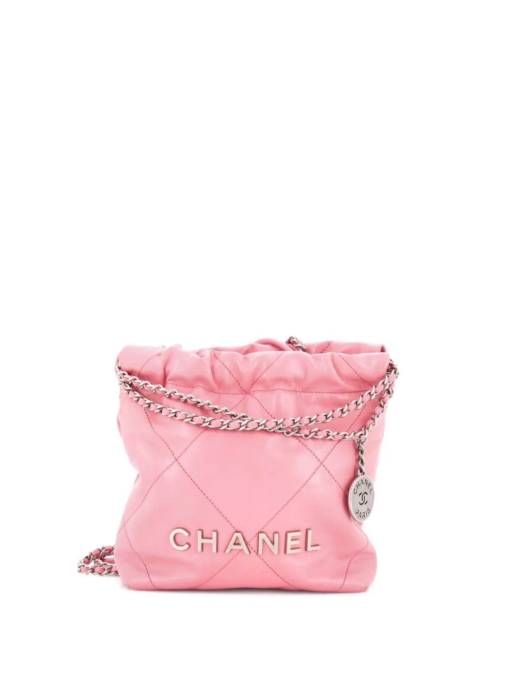 CHANEL Pre-Owned Borsa a tracolla 22 mini in pelle di vitello trapuntata - Rosa