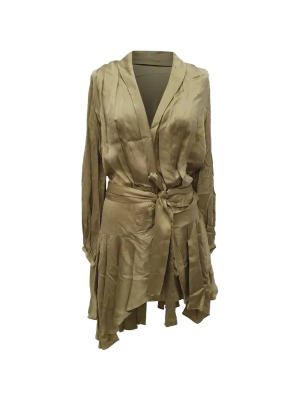 zimmermann green wrap dress ZIMMERMANN Silk Wrap Dress