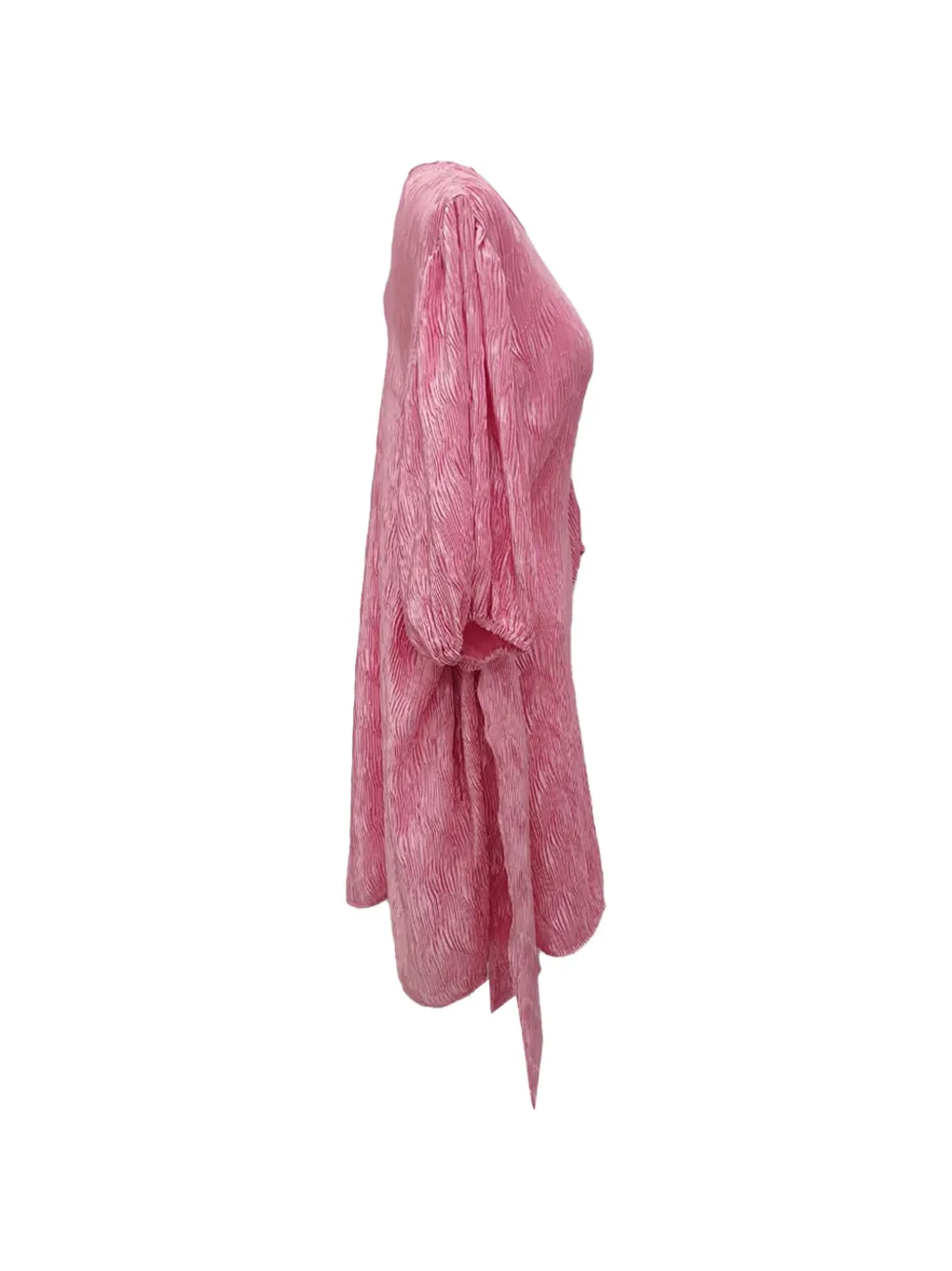 GANNI pleated tie-waist dress - Rosa