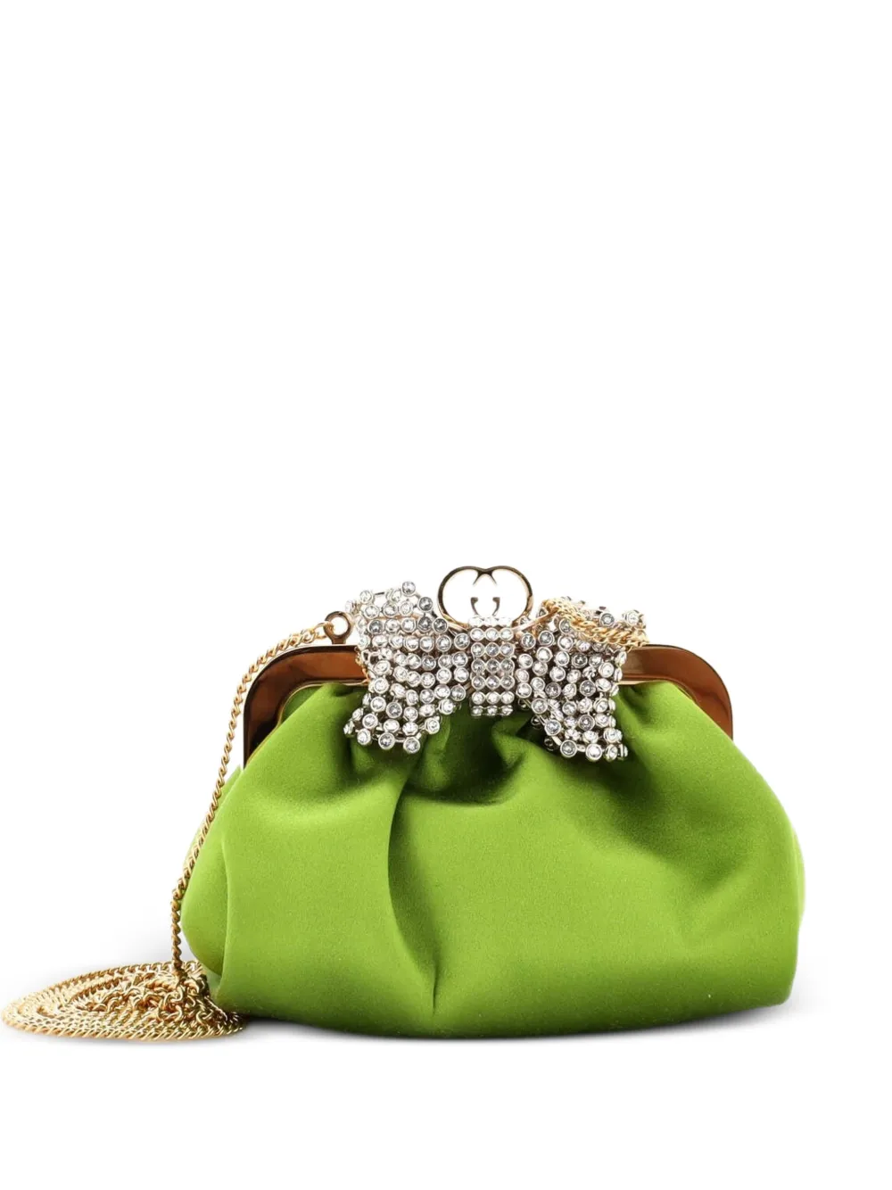 Gucci Pre-Owned Clutch Crystal Bow Chain - Verde