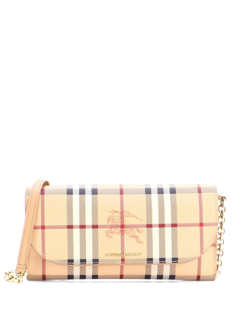 Burberry Pre-Owned Henley Wallet on Chain Haymarket Coated Canvas crossbody bag - Brown