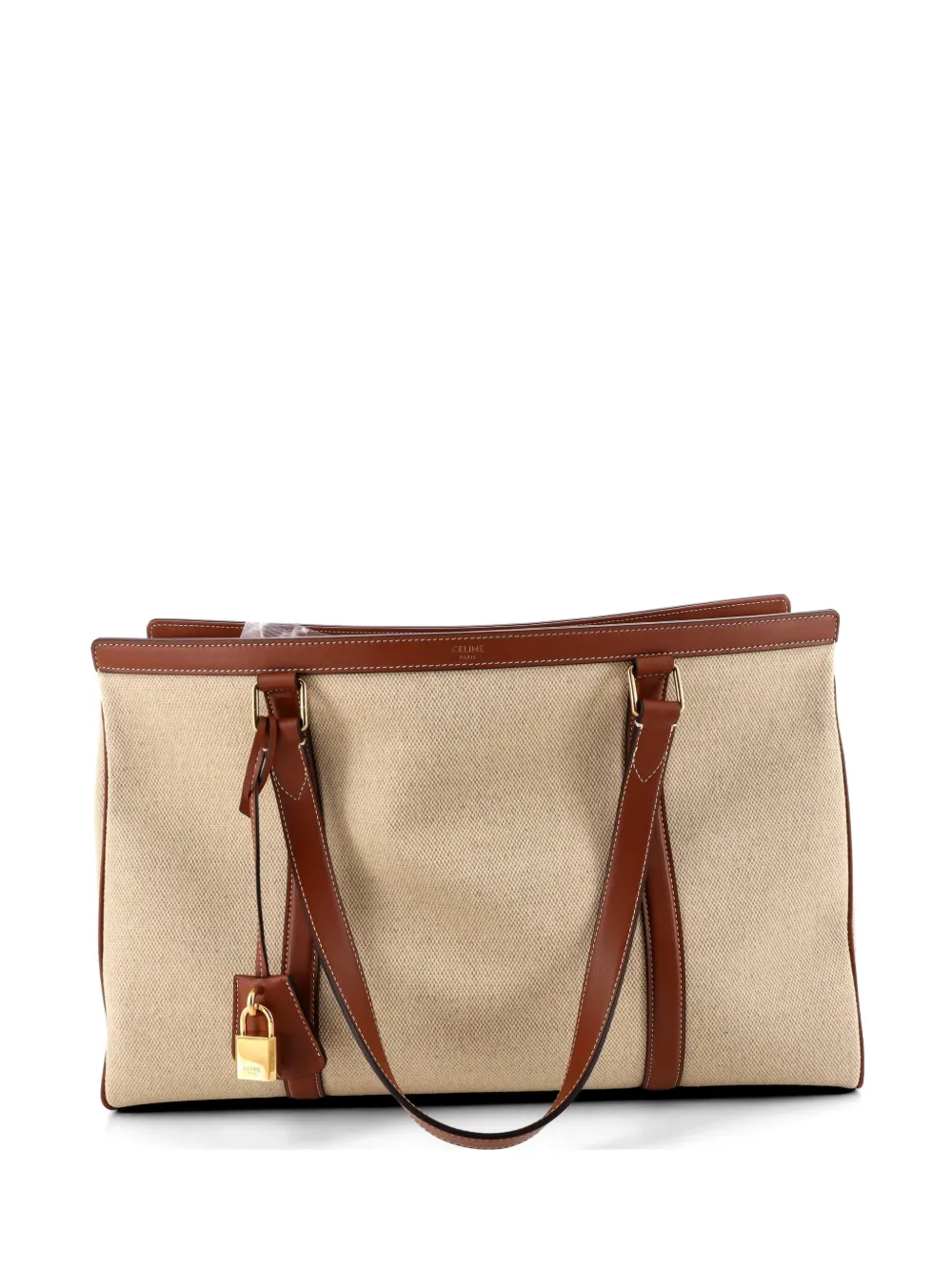 Celine Pre-Owned Cabas 16 Bag Canvas with Leather Medium tote bag - Brown