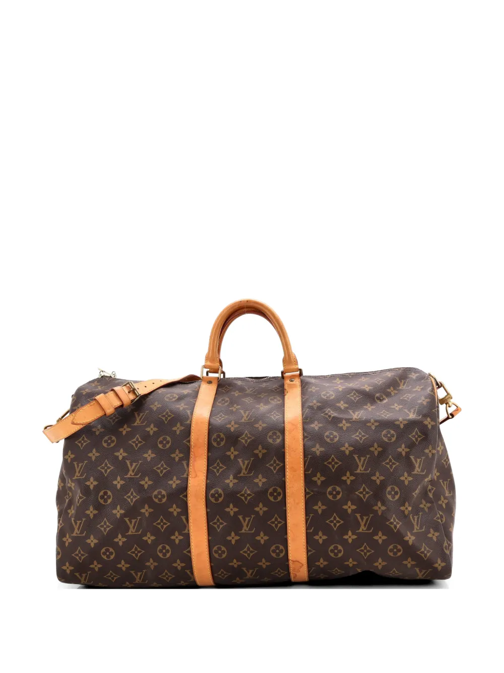 Louis Vuitton Pre-Owned Borsa da viaggio Keepall Bandouliere 55 in tela con monogramma - Marrone