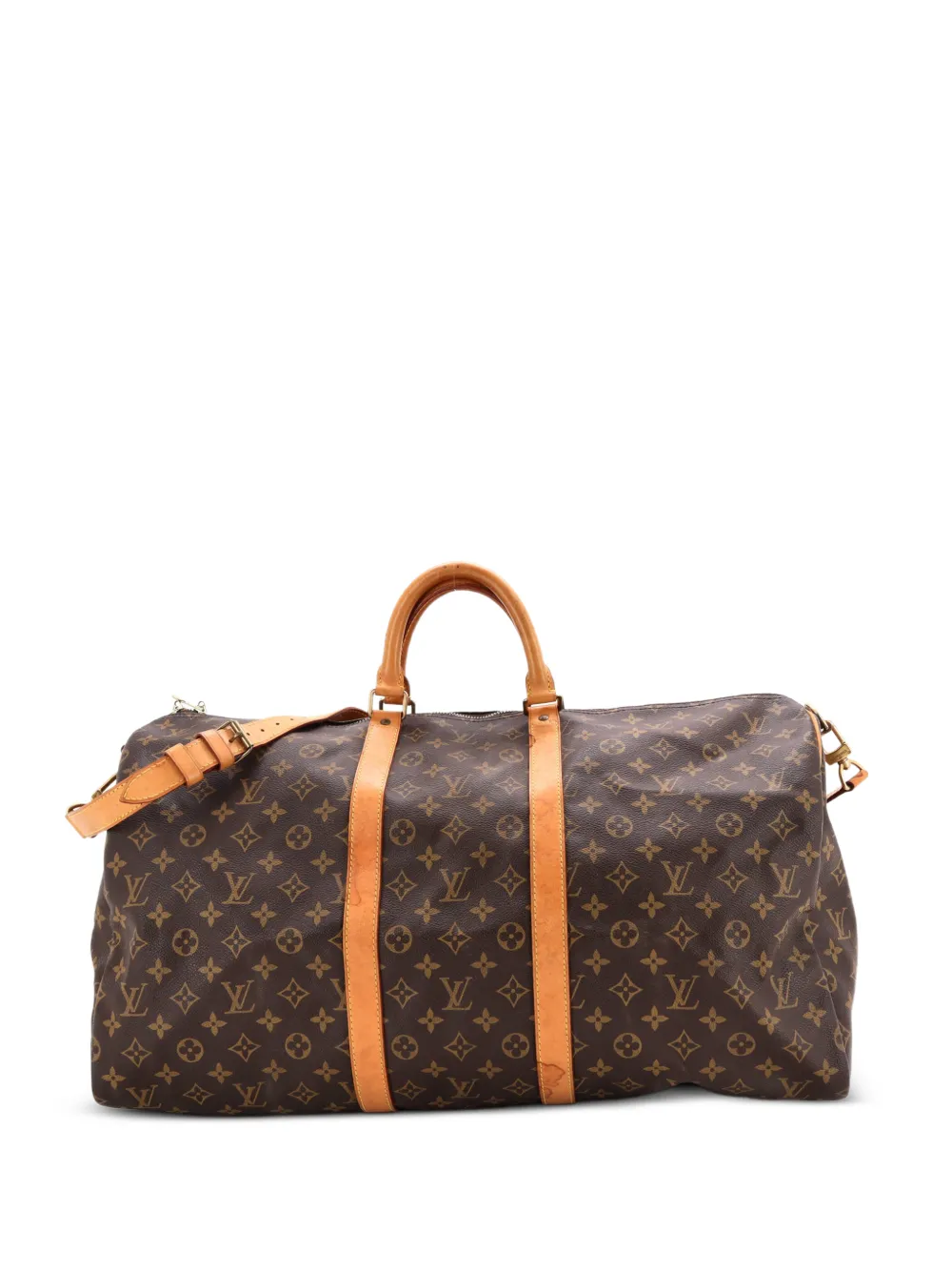 Louis Vuitton Pre-Owned Borsa da viaggio Keepall Bandouliere 55 in tela con monogramma - Marrone