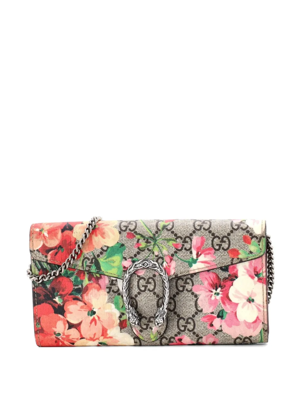 Gucci Pre-Owned Clutch Dionysus in tela cerata GG con stampa a fiori e catena - Rosa