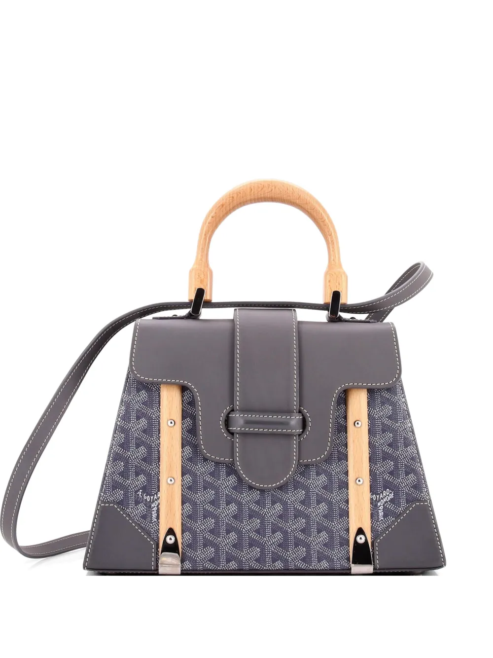 Goyard Pre-Owned Borsa a mano Saigon PM in tela cerata e pelle con manico - Grigio
