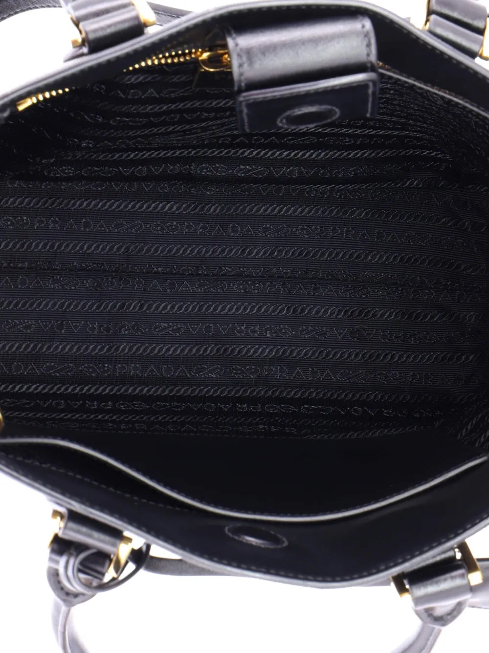 Prada Pre-owned Convertible Zip Saffiano Leather Small Tote Bag in Black, view 5