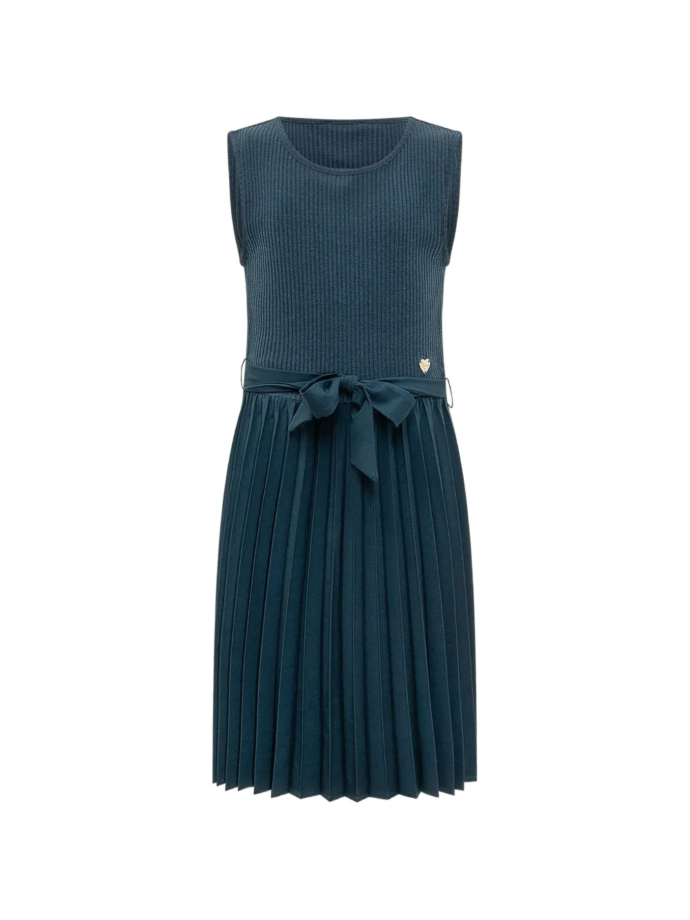 guess kids ribbed-knit pleated midi dress - Blu
