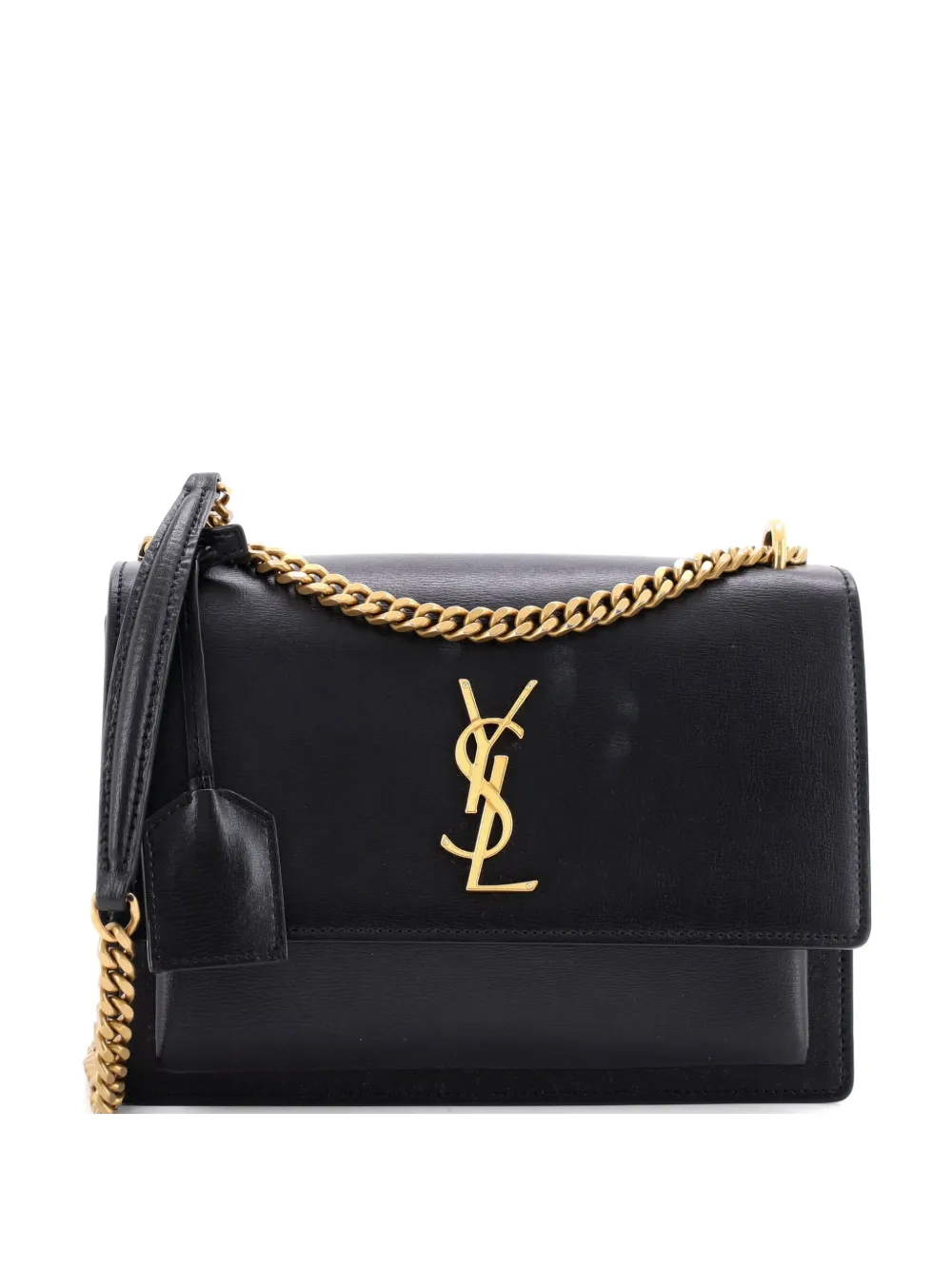 Saint Laurent Pre-Owned Borsa a tracolla Sunset media in pelle - Nero