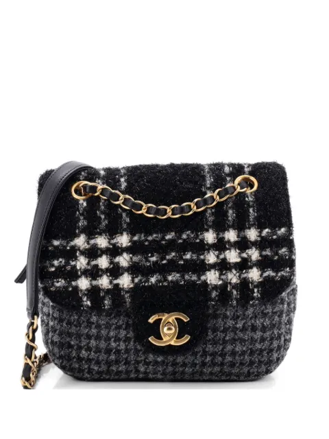 CHANEL Pre-Owned CC Square Zip Flap Bag Quilted Tweed Mini crossbody bag