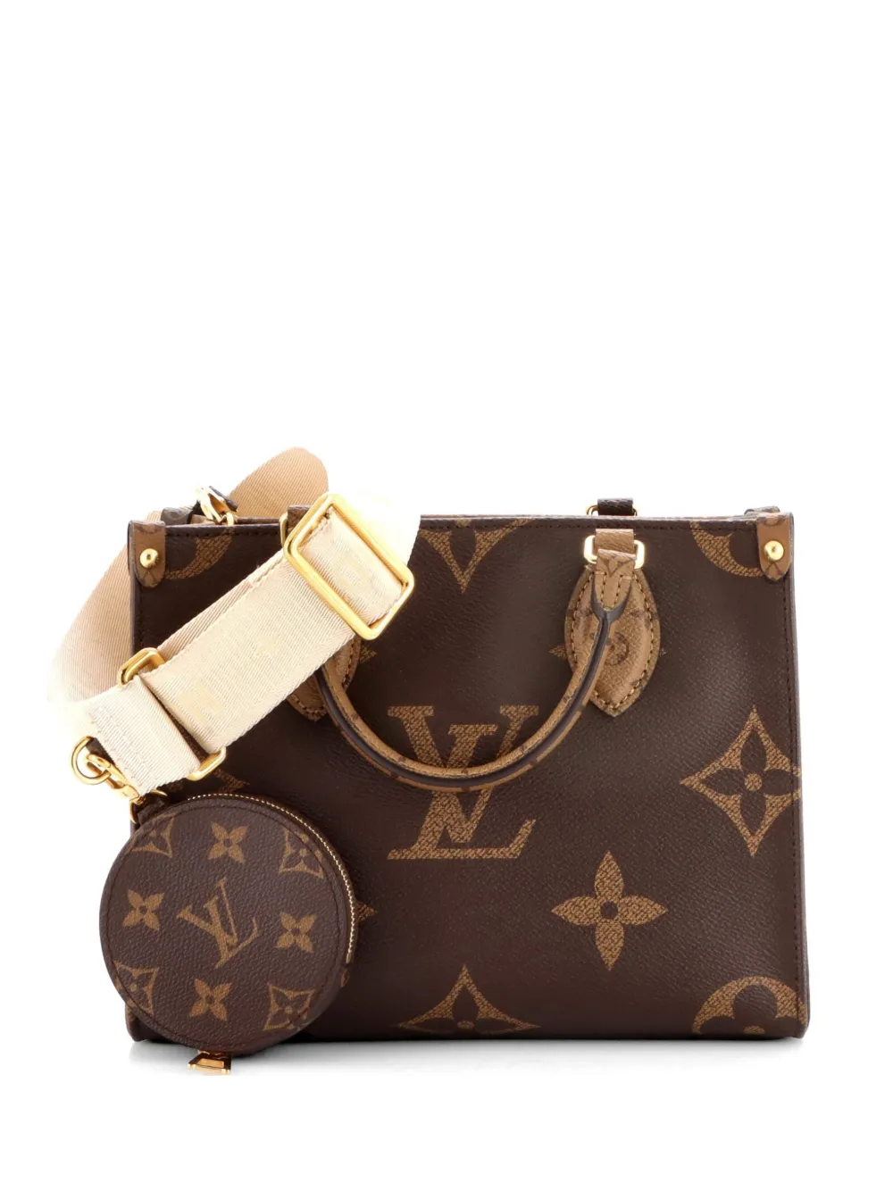 Louis Vuitton Pre-Owned OnTheGo Tote Reverse Monogram Giant PM Schultertasche - Braun