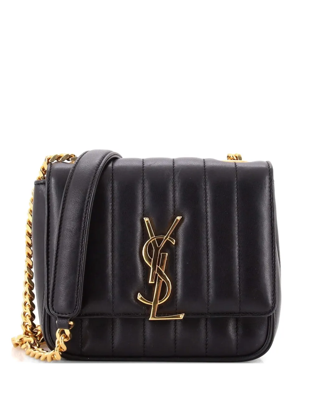 Saint Laurent Pre-Owned Borsa a tracolla Vicky verticale media in pelle trapuntata - Nero