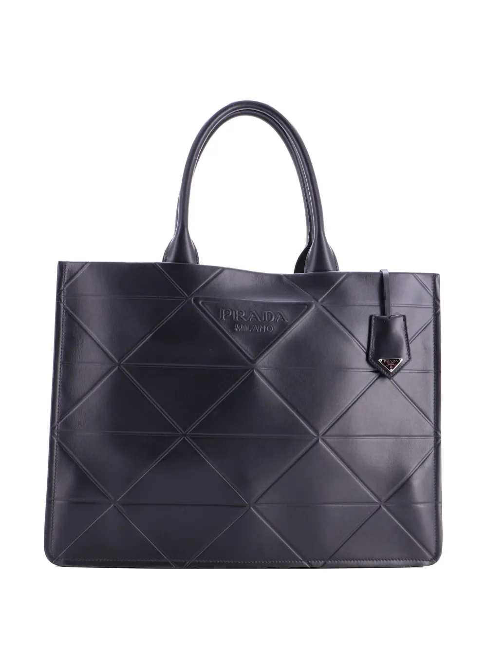Prada Pre-Owned Borsa shopper Symbole piccola in pelle goffrata - Nero