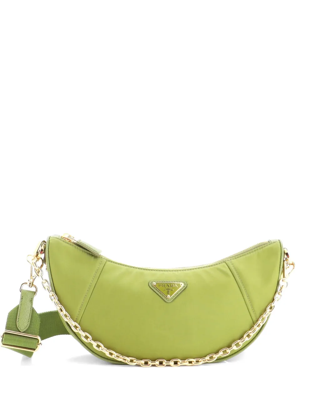 Prada Pre-Owned Borsa a spalla Demi Lune in Re-Nylon - Verde