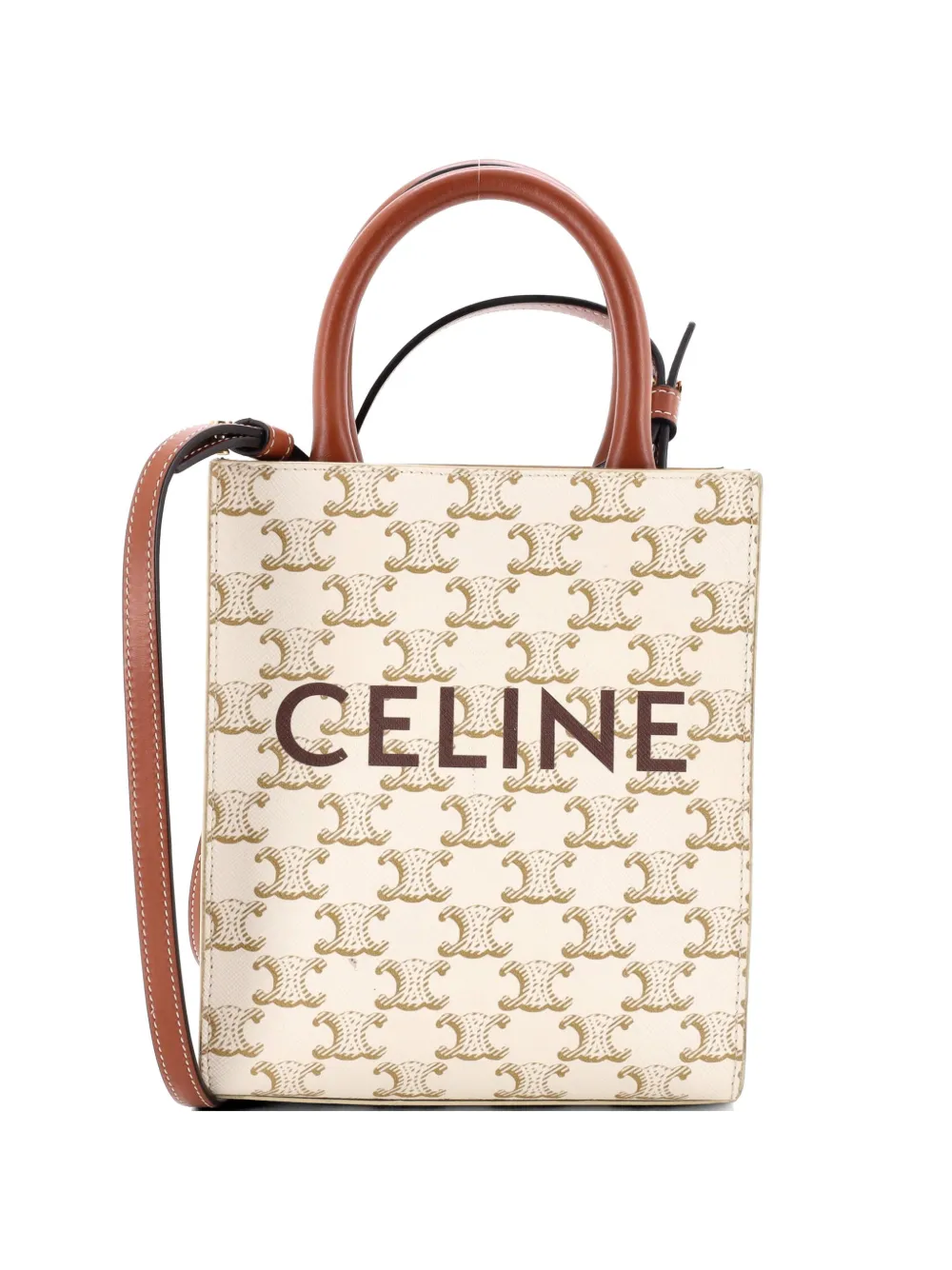 Celine Pre-Owned Vertical Cabas Tote Triomphe Mini-Satchel-Tasche - Braun
