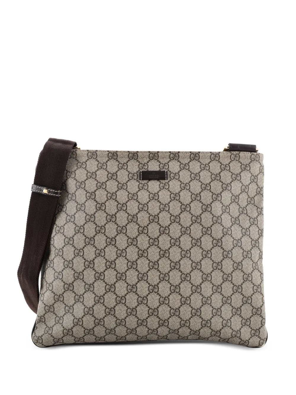 Gucci Pre-Owned Borsa a tracolla grande in tela cerata GG con zip - Marrone