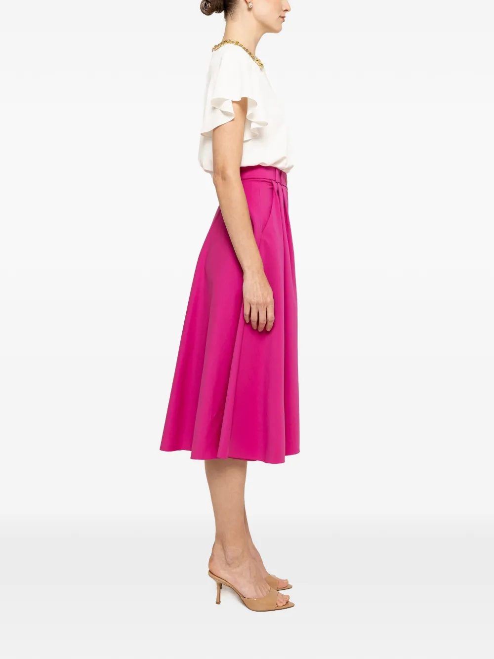 NISSA High waist midi-rok Roze