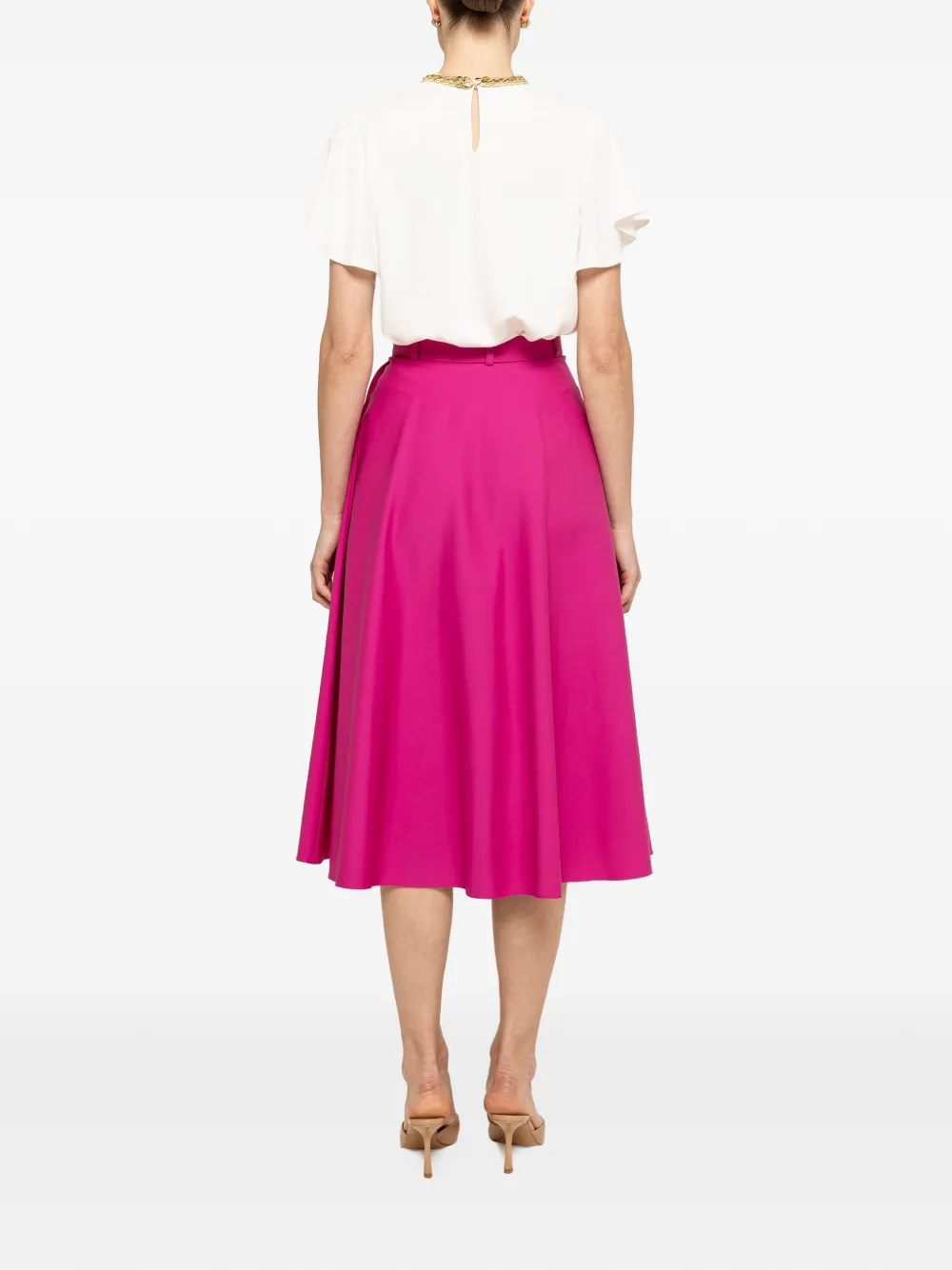NISSA High waist midi-rok Roze