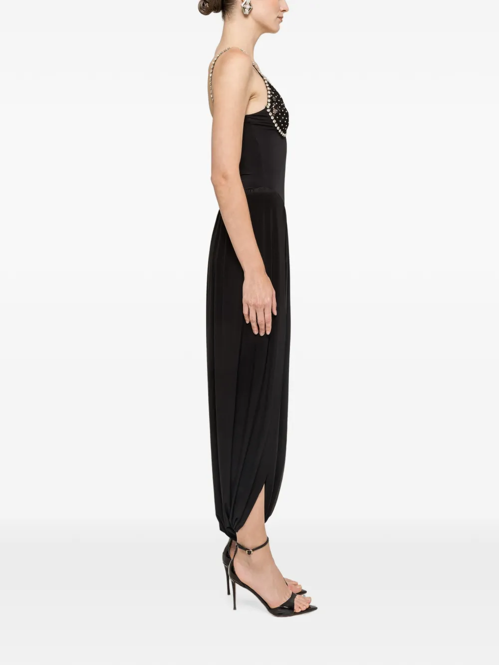 NISSA Midi-jurk met oversized heupen Zwart