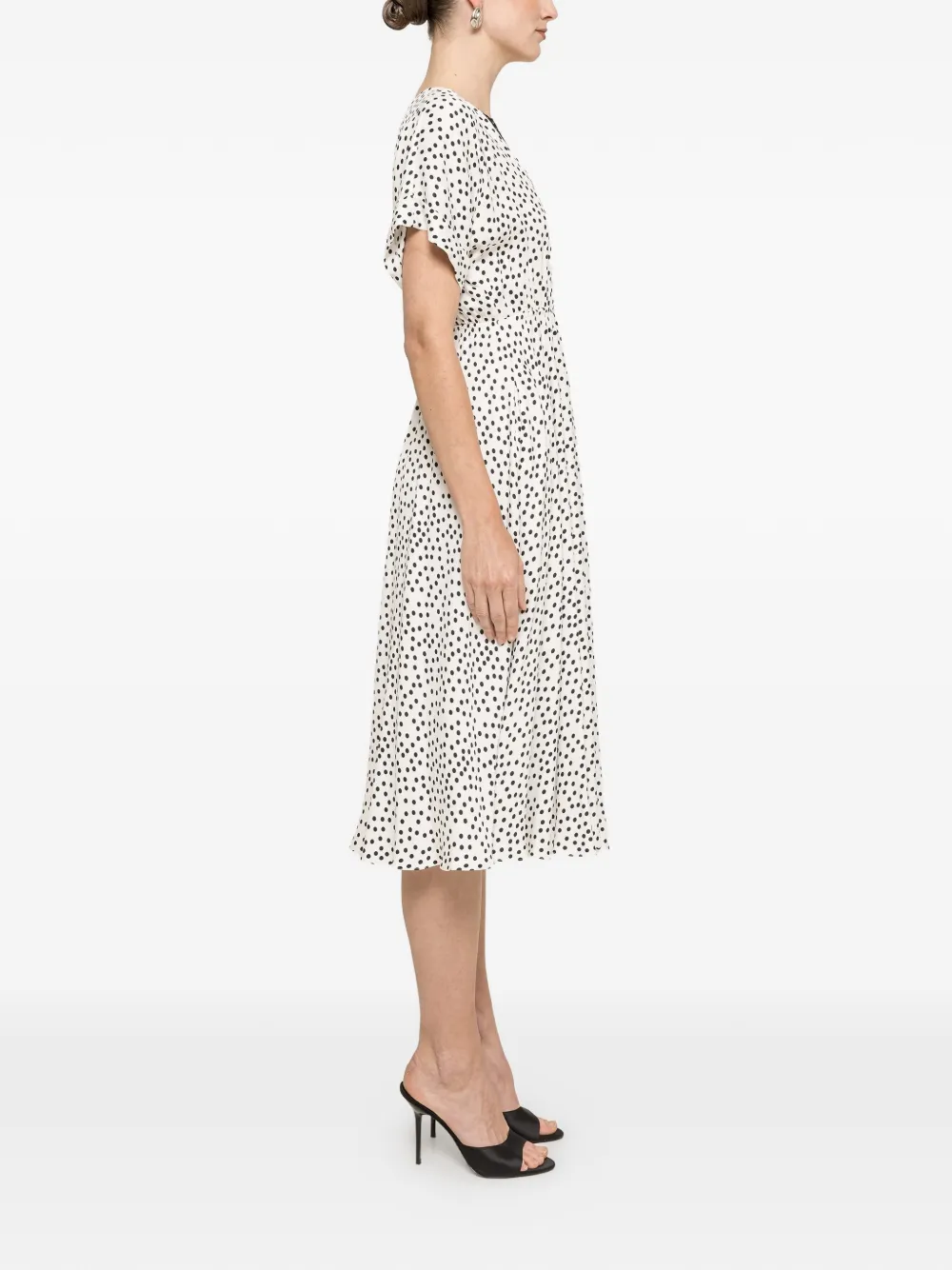 NISSA Viscose midi-jurk met stippen Wit