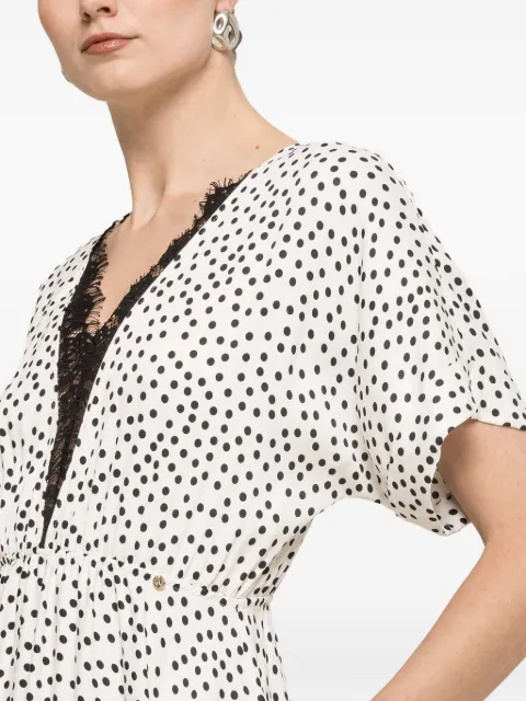NISSA polka-dot viscose midi dress