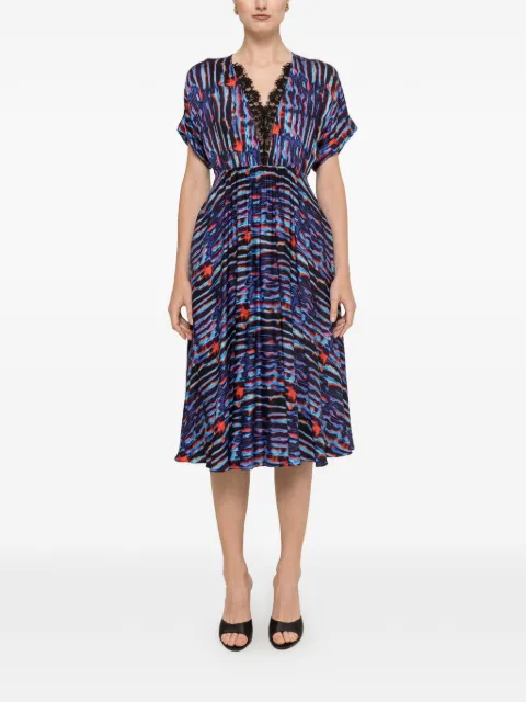 NISSA printed viscose midi dress
