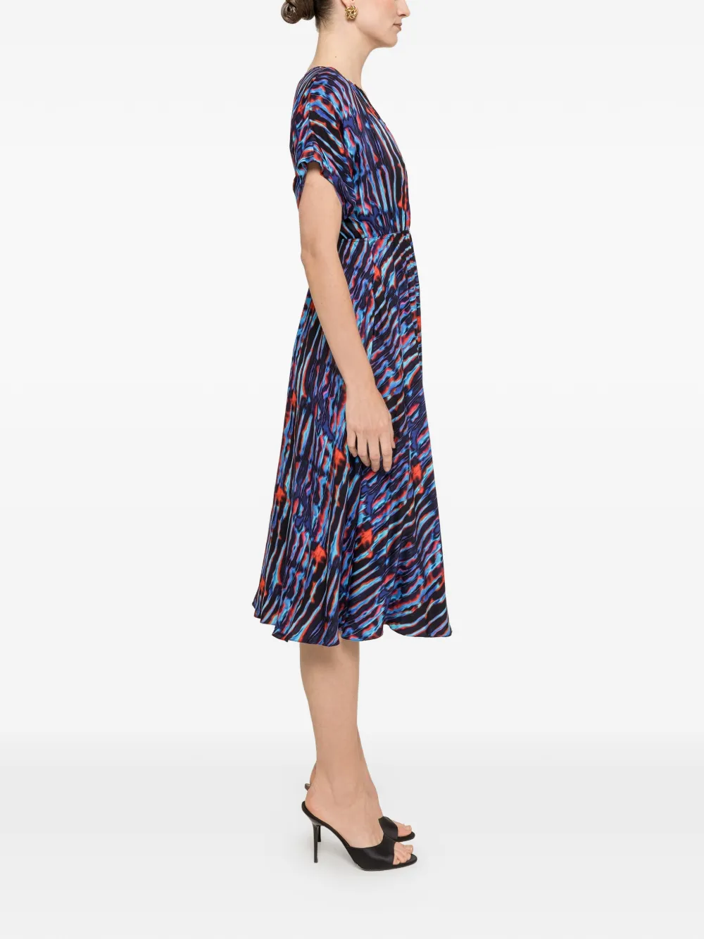 NISSA Viscose midi-jurk met print Blauw