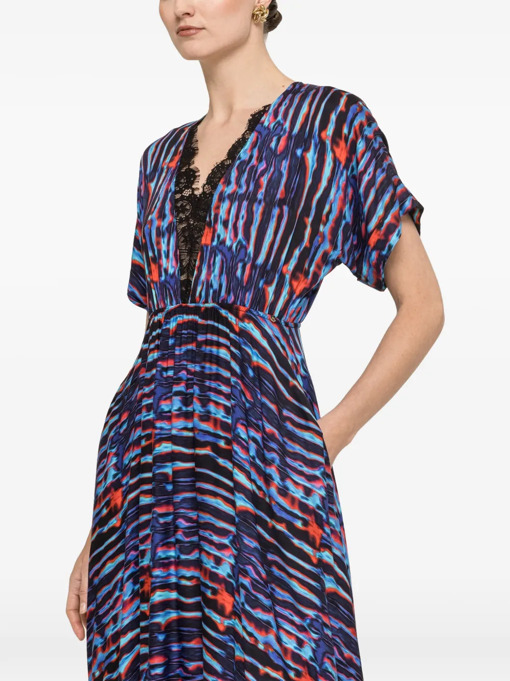 NISSA Viscose midi-jurk met print Blauw