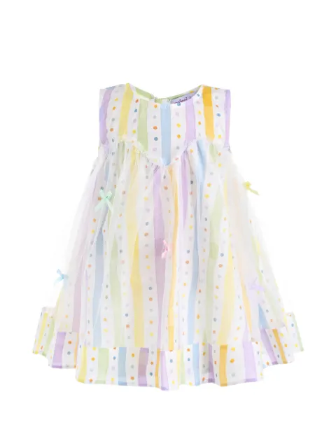 Mimi Tutu striped tulle-overlay dress
