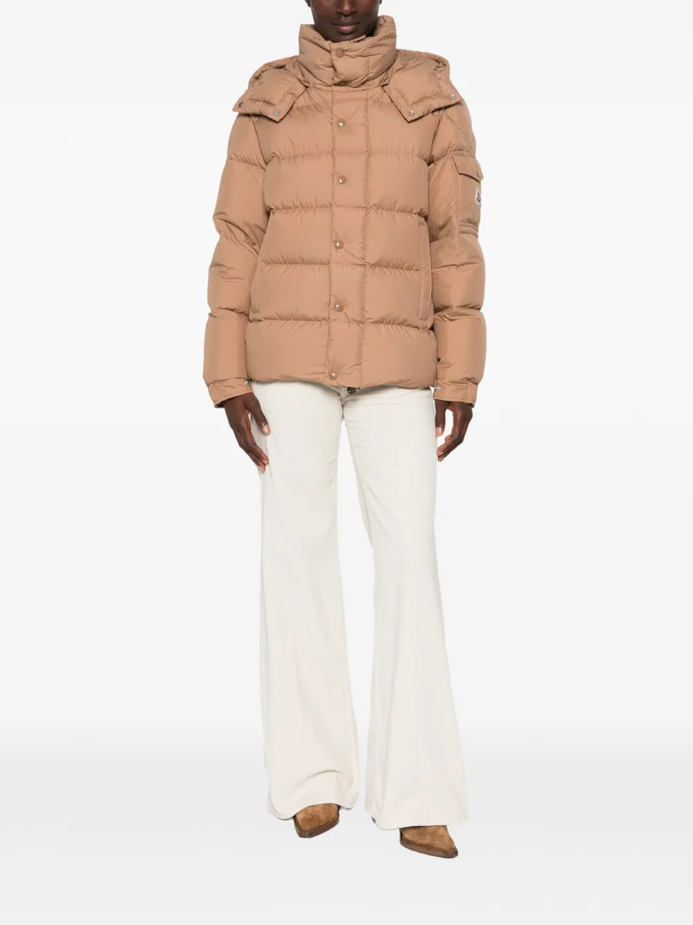 Moncler Maya 70 gewatteerd jack Bruin